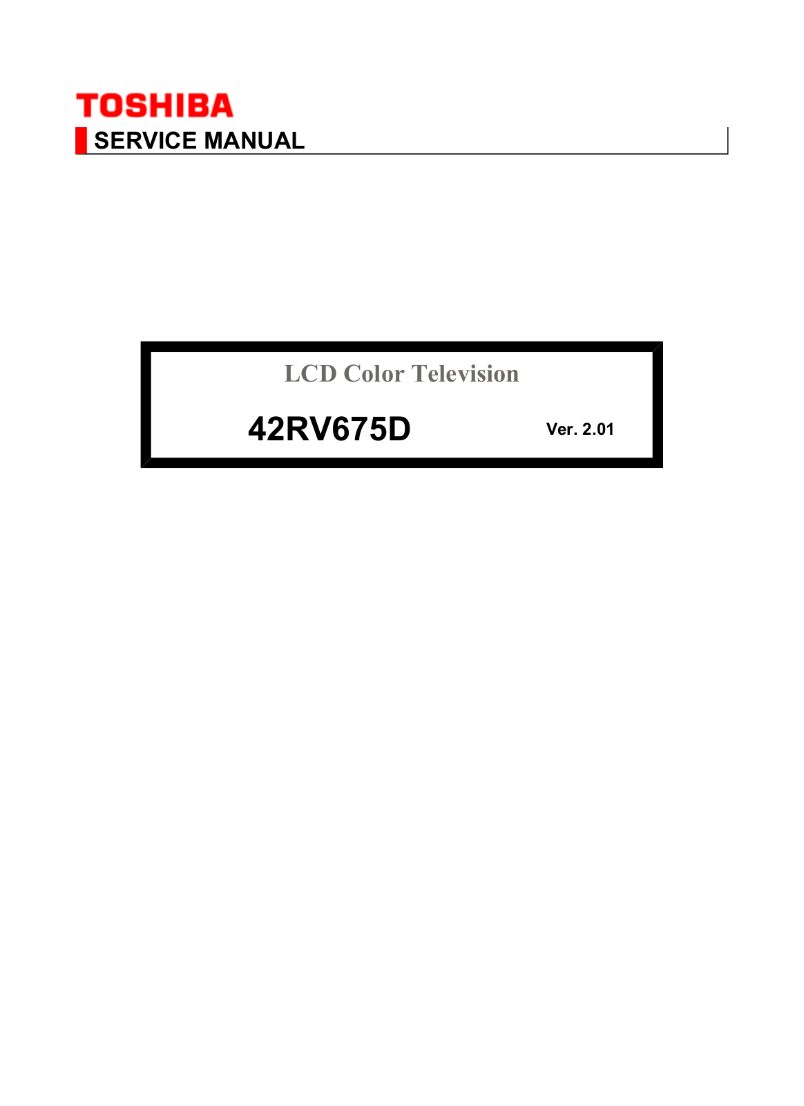 Toshiba 42RV675D Schematic