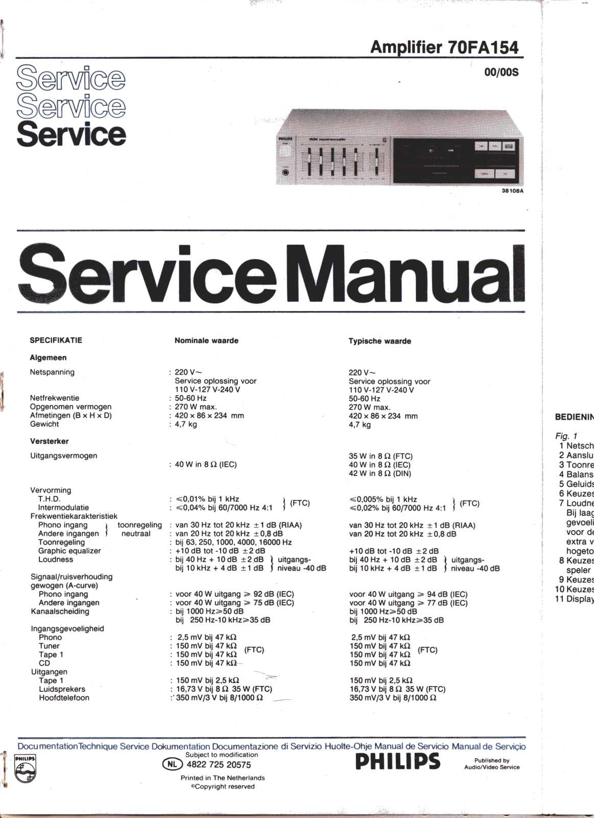 Philips FA-145 Service Manual