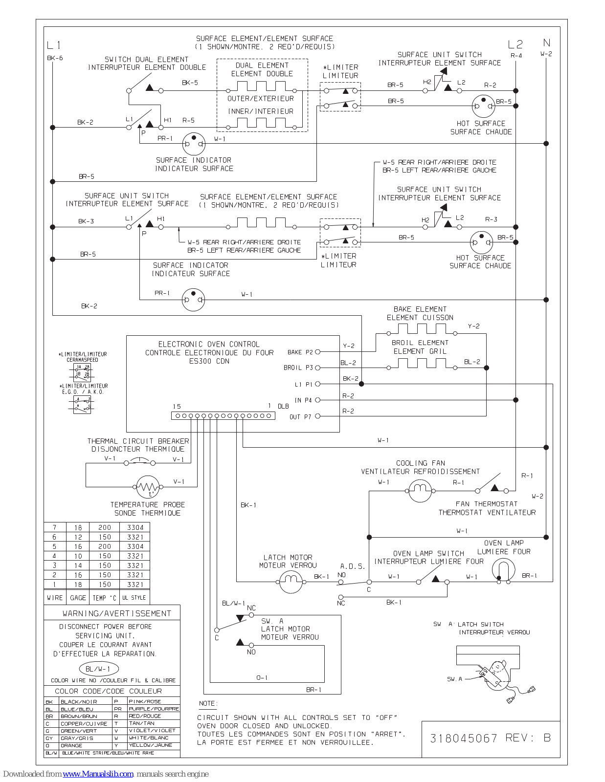 Frigidaire FES367ASH Wiring Diagram