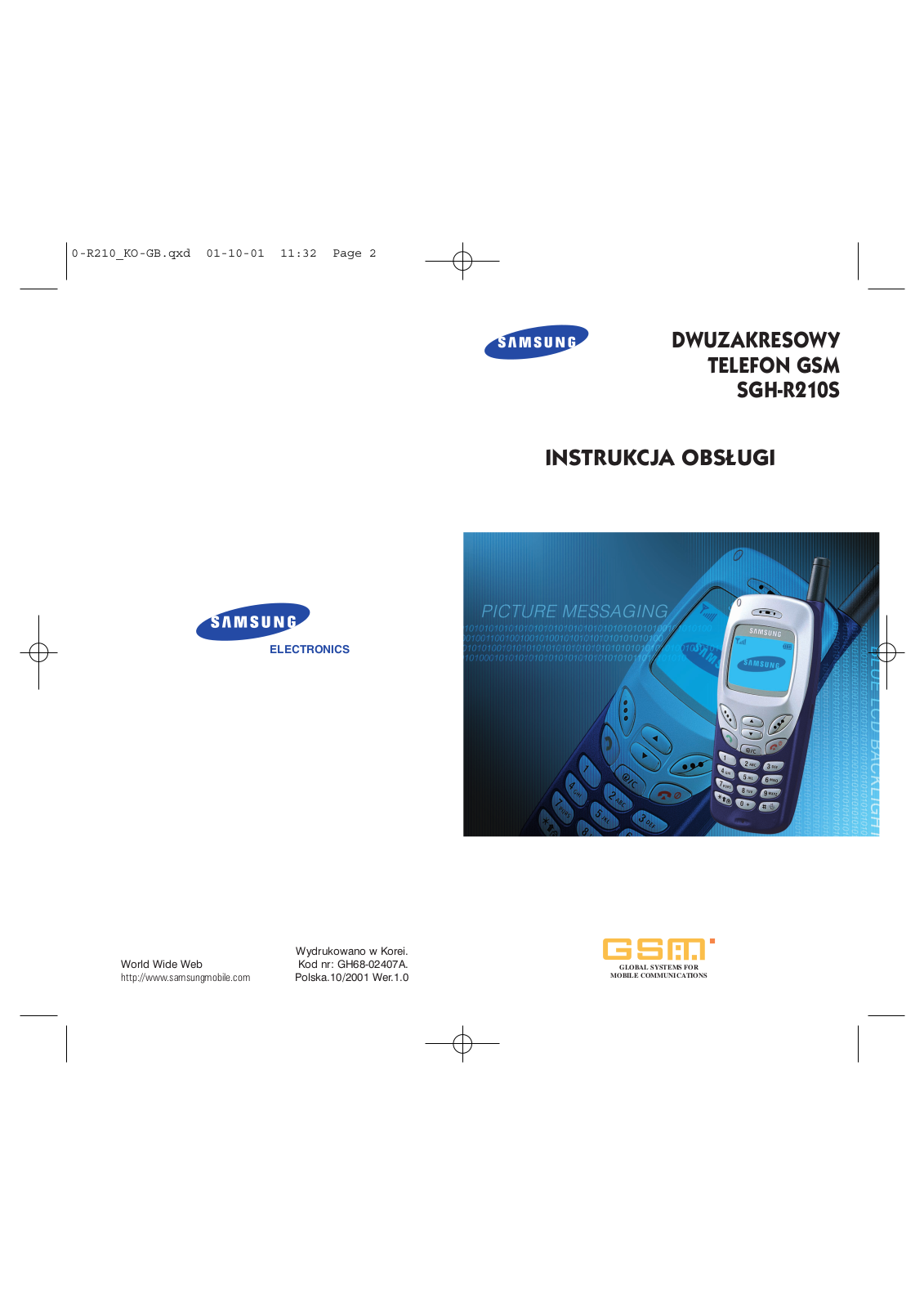 Samsung SGH-R210EA, SGH-R210LA, SGH-R210DA, SGH-R210, SGH-R210E Manual