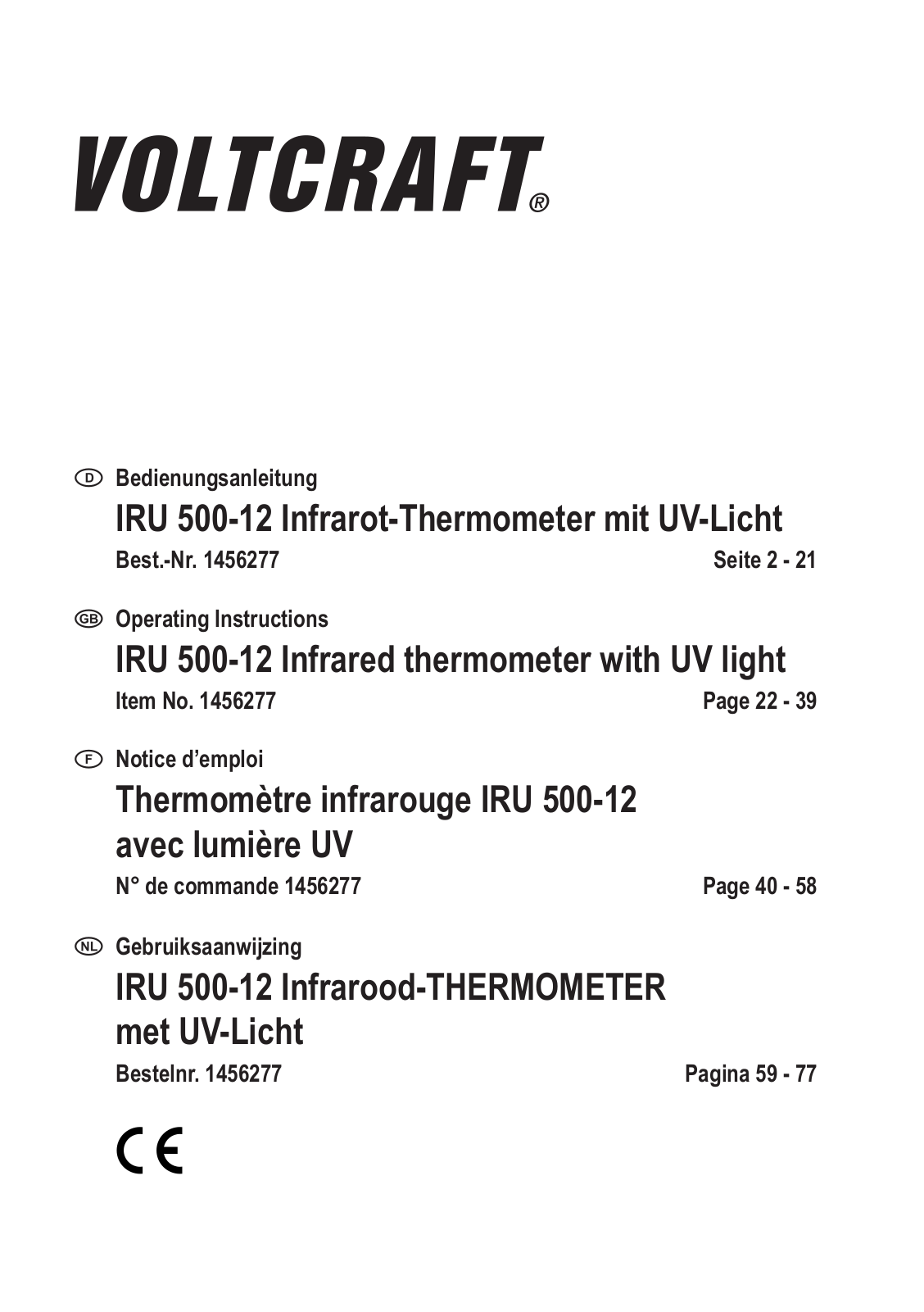 VOLTCRAFT IRU 500-12 Operation Manual