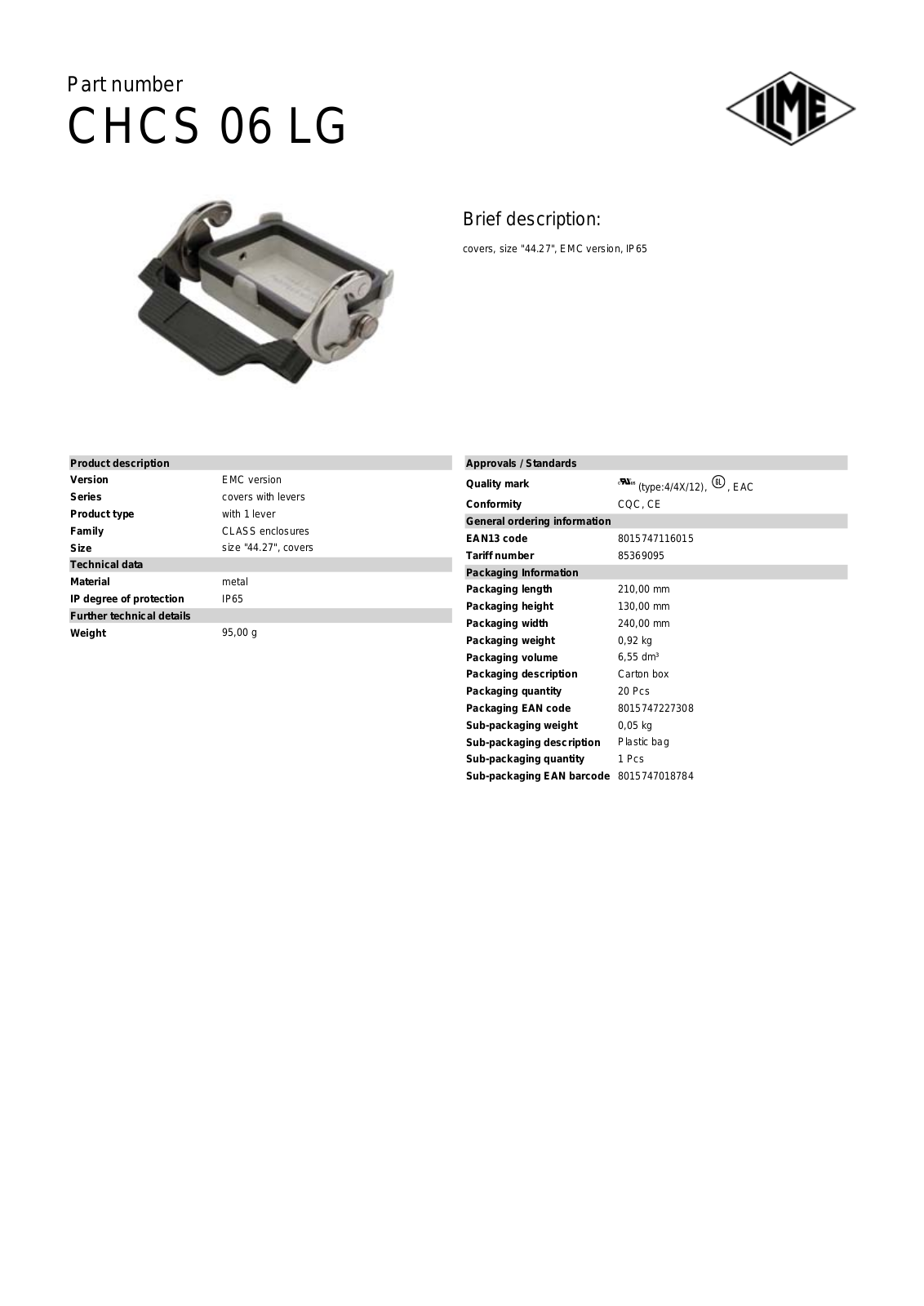 ILME CHCS-06LG Data Sheet