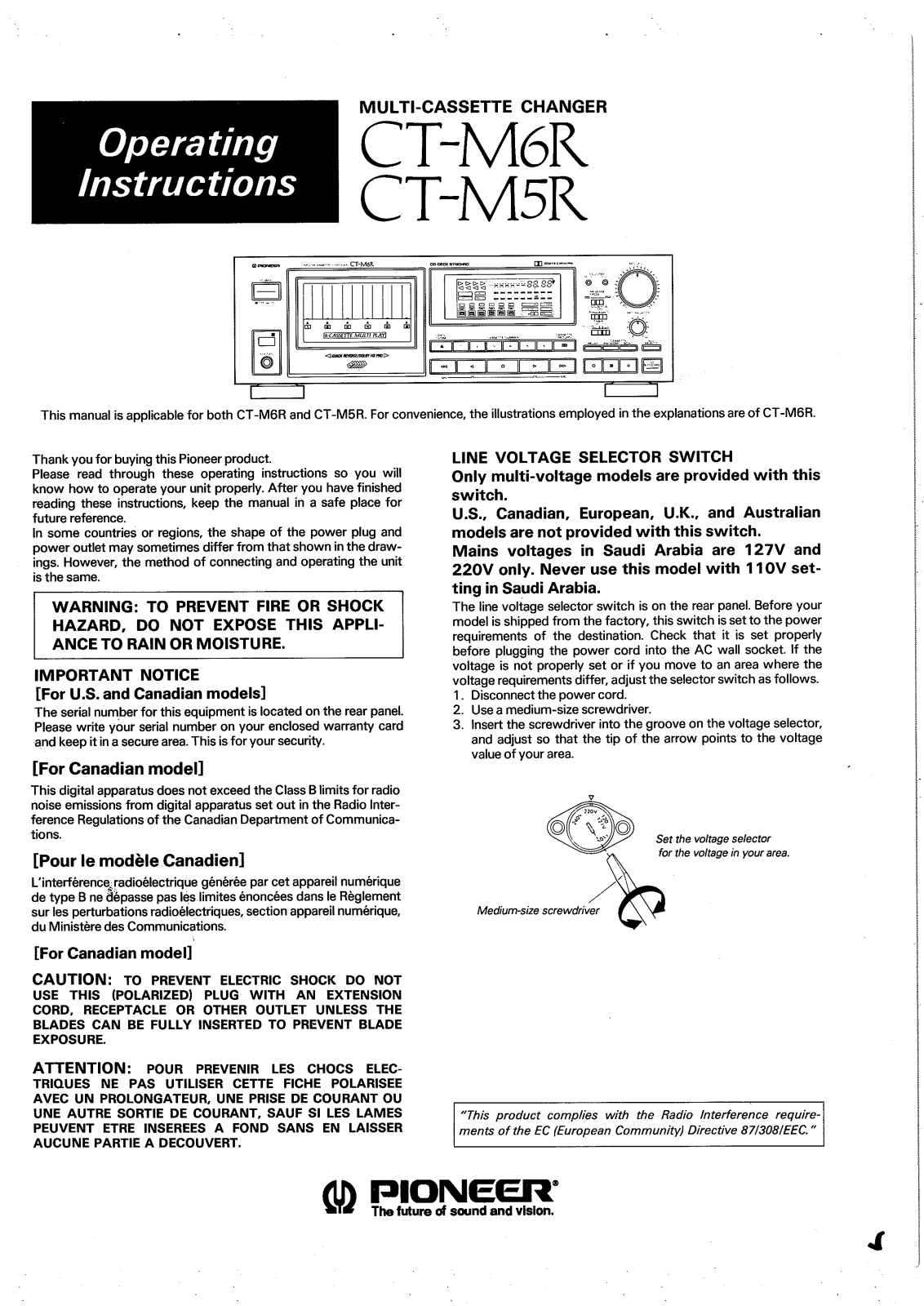 Pioneer CTM-5-R, CTM-6-R Owners manual