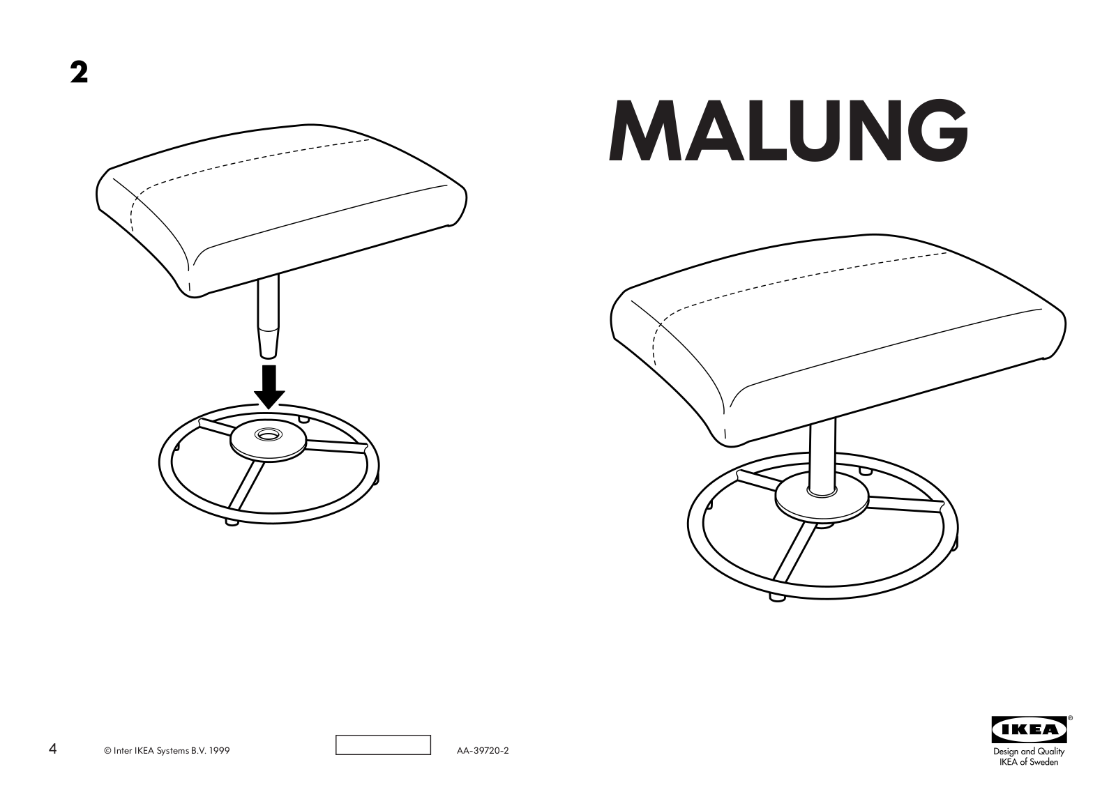 IKEA MALUNG FOOTSTOOL Assembly Instruction