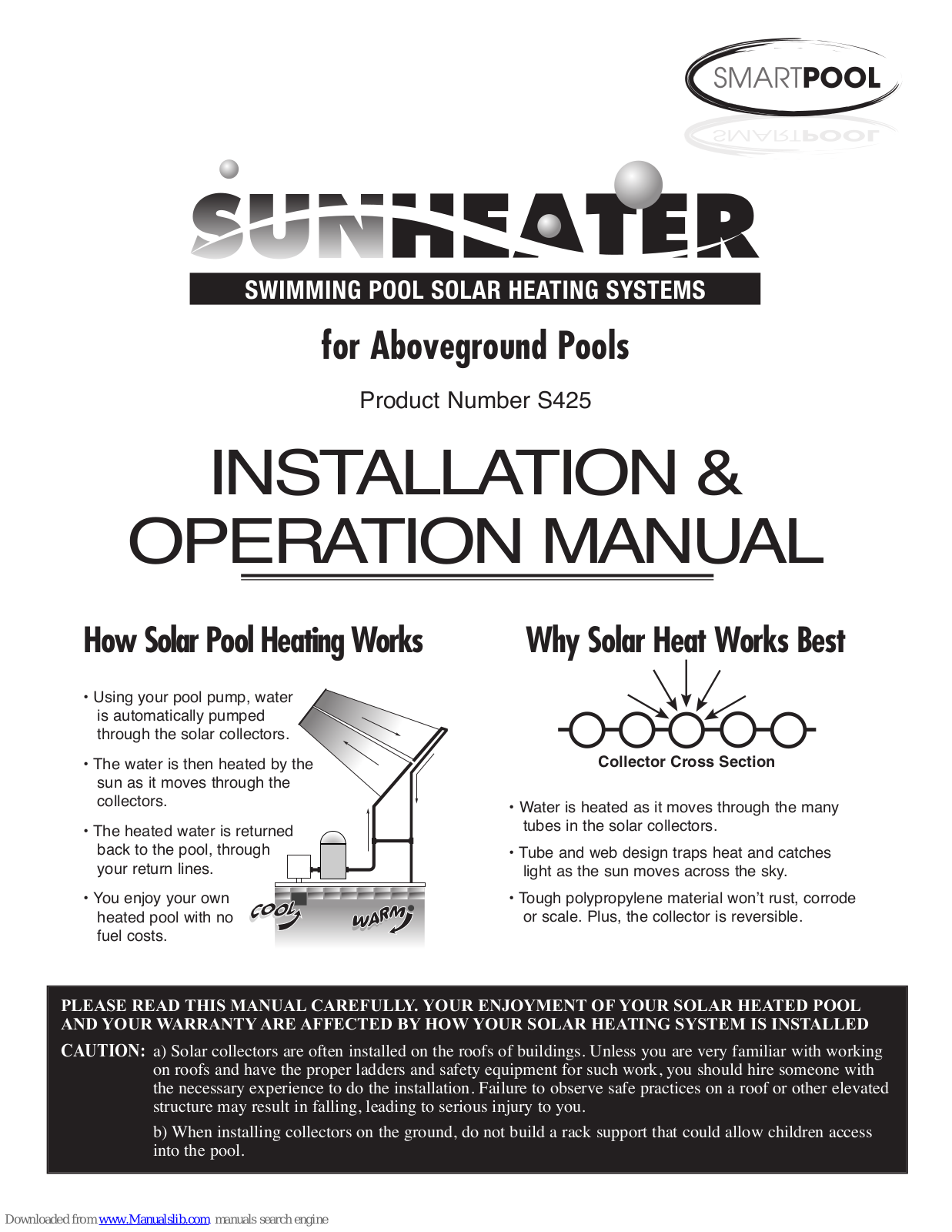 SmartPool Sunheater S425 Installation & Operation Manual - ManualMachine.com