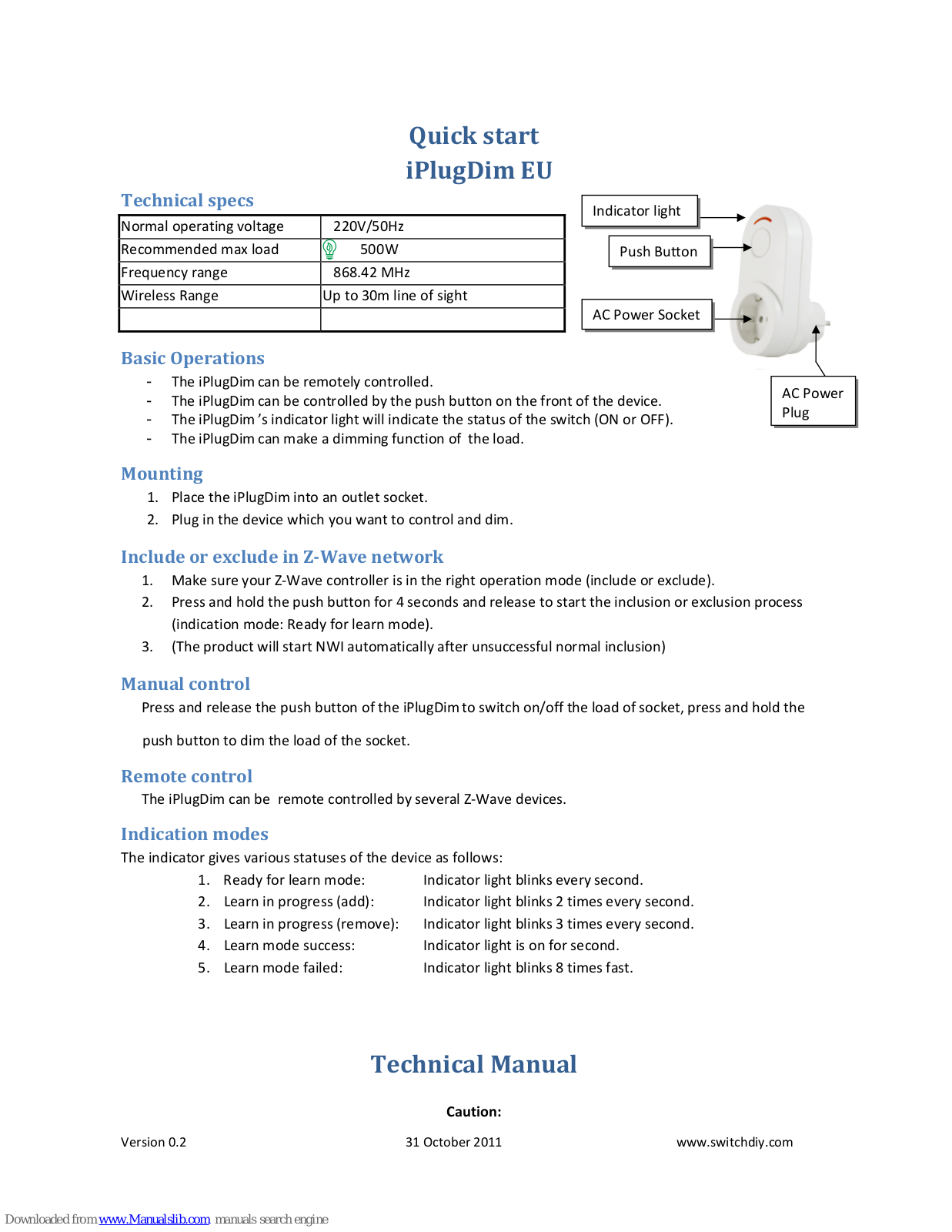 Wintop iPlugDim Quick Start Manual - ManualMachine.com