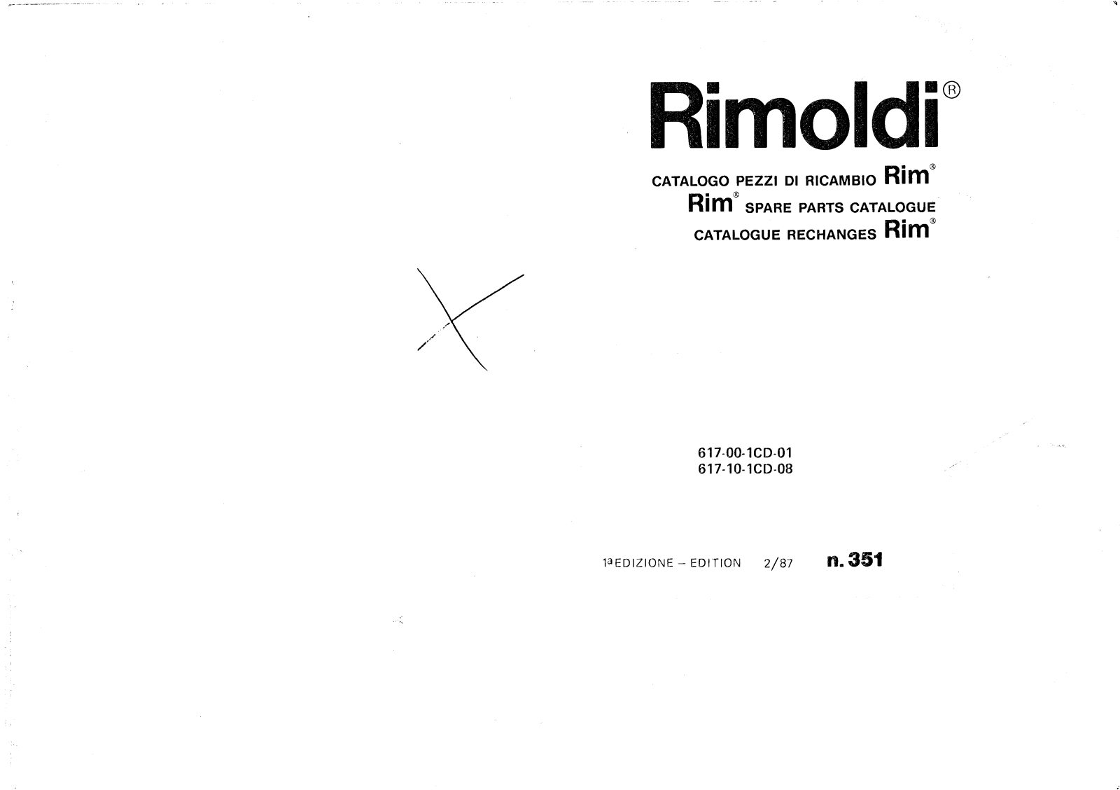 Rimoldi 617 Parts List