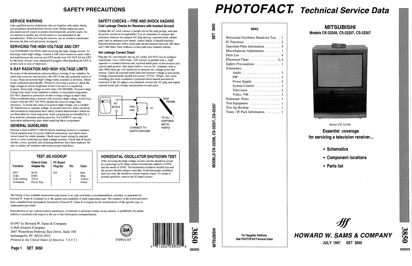 MITSUBISHI CK32308, CS32207, CS32307 Service manual