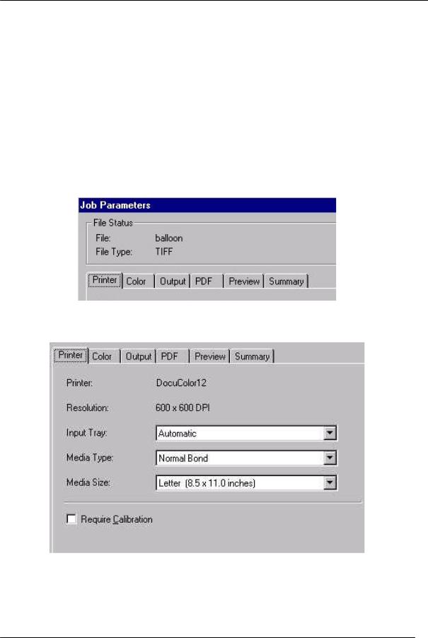 Xerox DocuColor 12 Parameters Guide