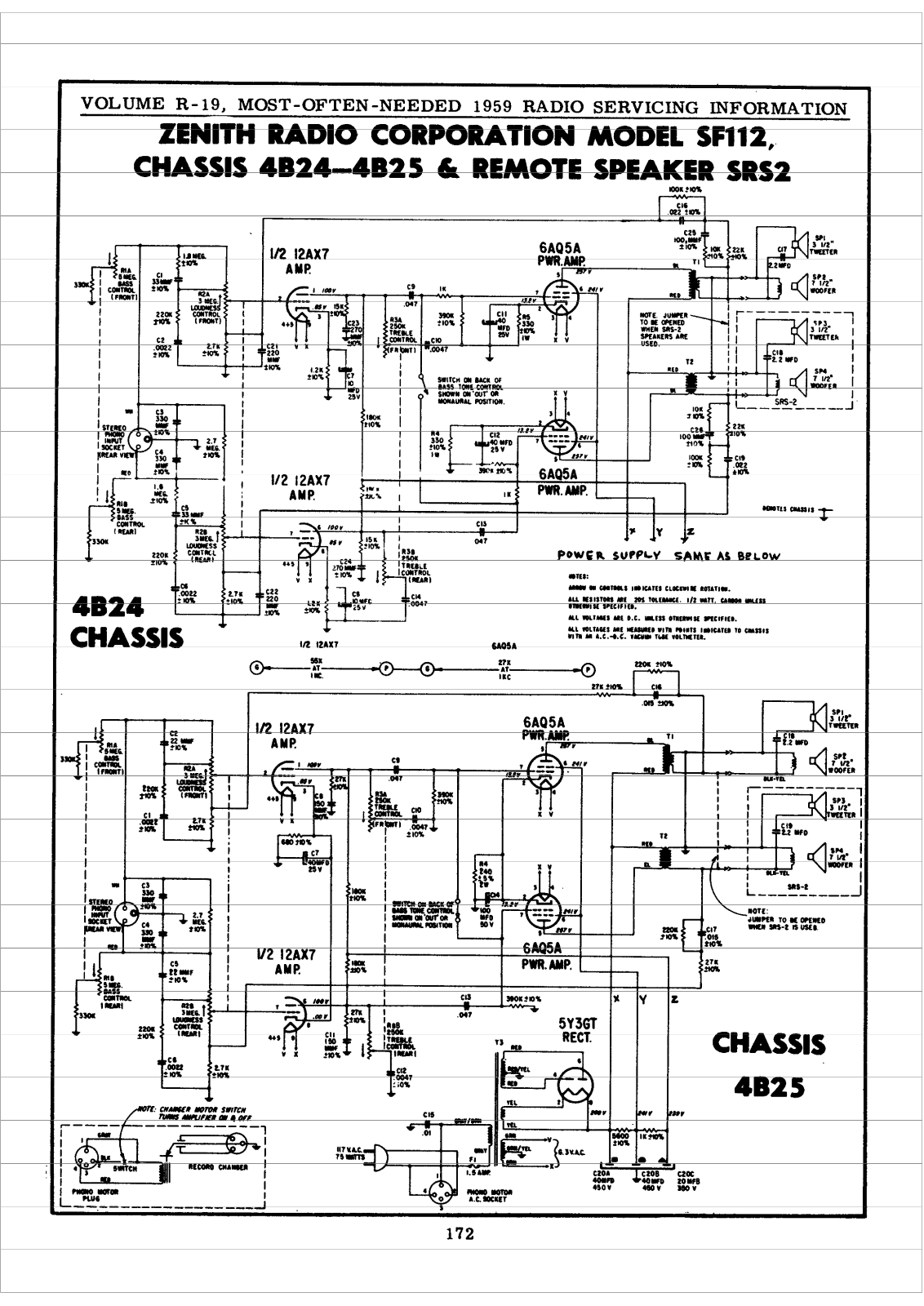 Zenith SF112 Schematic