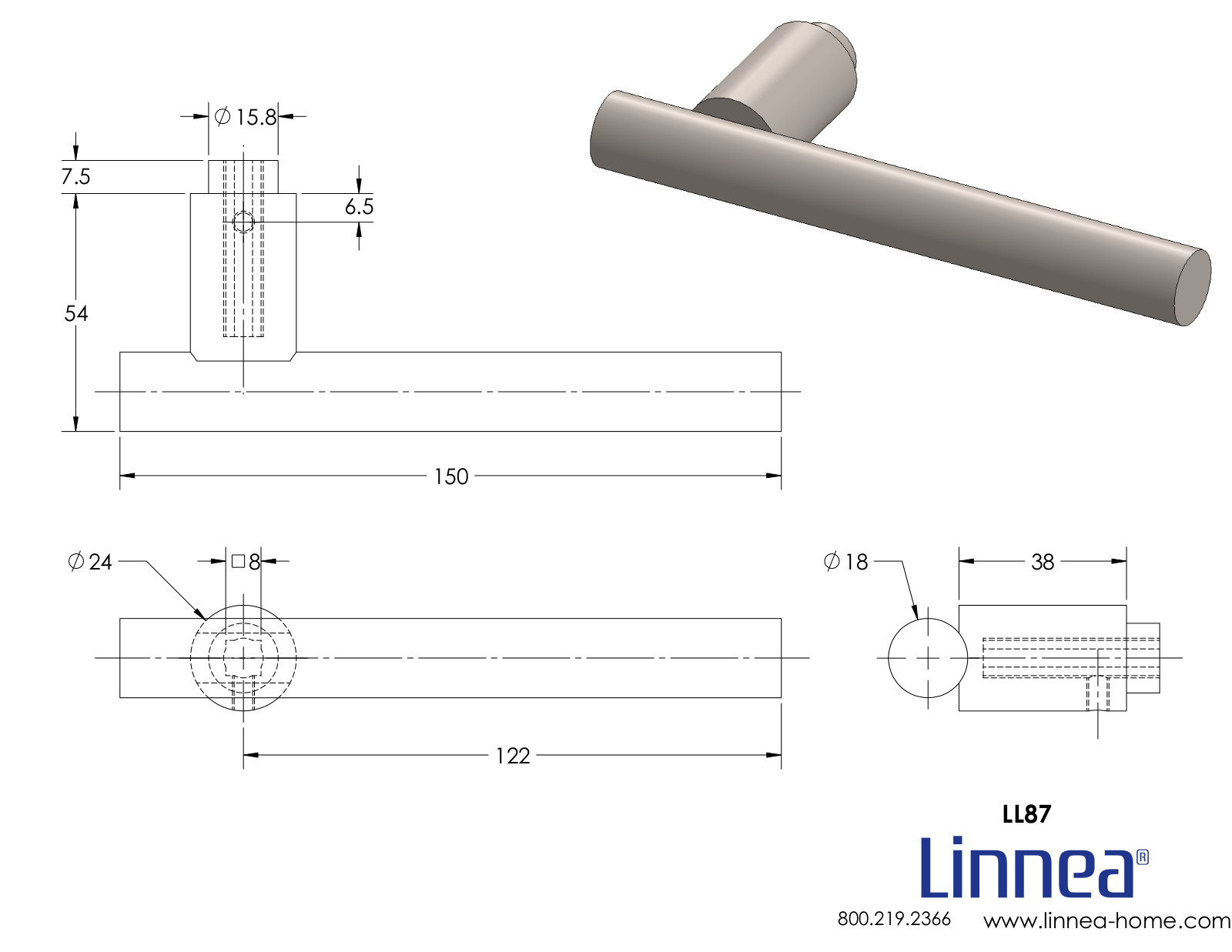 Linnea LNNE1505 Dimensions - ManualMachine.com