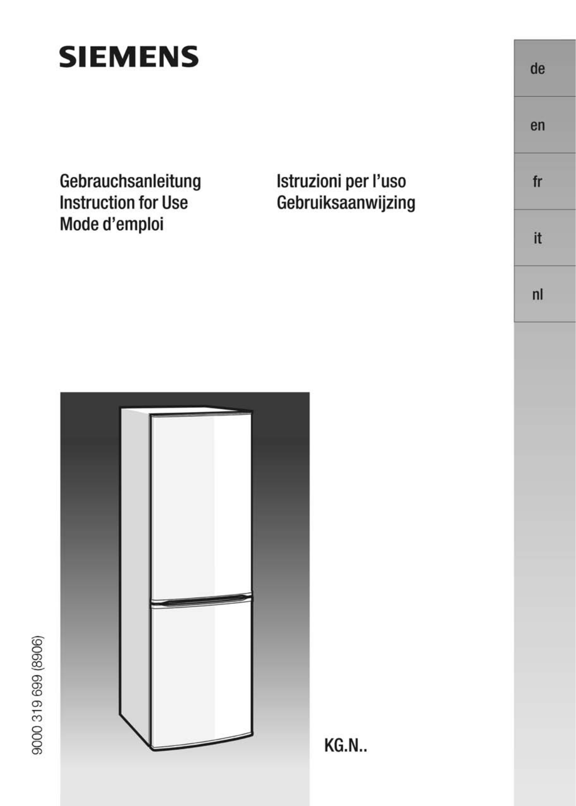 BOSCH KG39XV44 User Manual