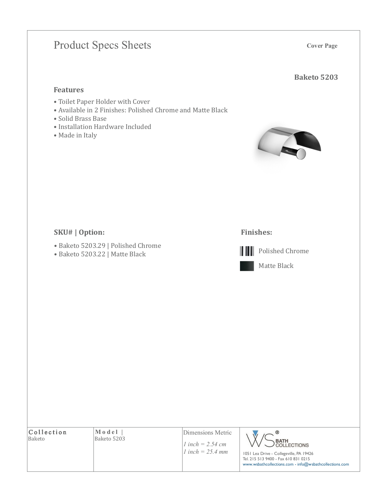 WS Bath Collections WSO1005 Specifications - ManualMachine.com