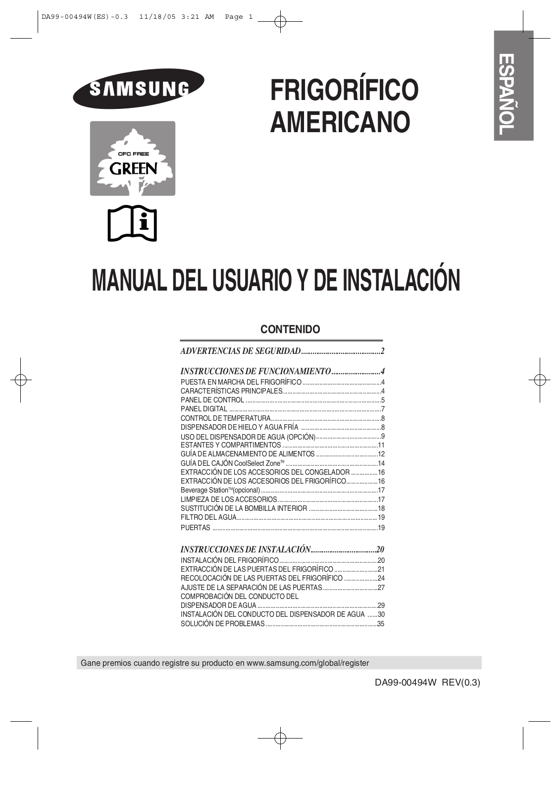 Samsung RS21DNMS, RS21FGRS, RS23FCSW, RS21DGRS, RS21NCSW User Manual