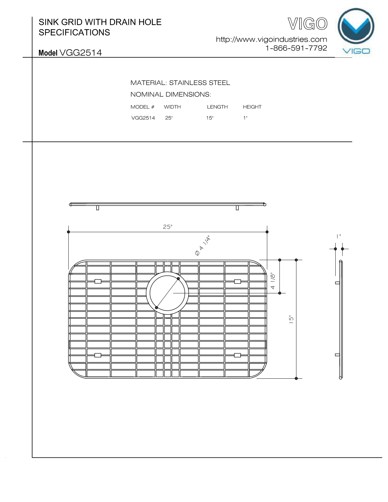 VIGO VGU1803 Specifications - ManualMachine.com
