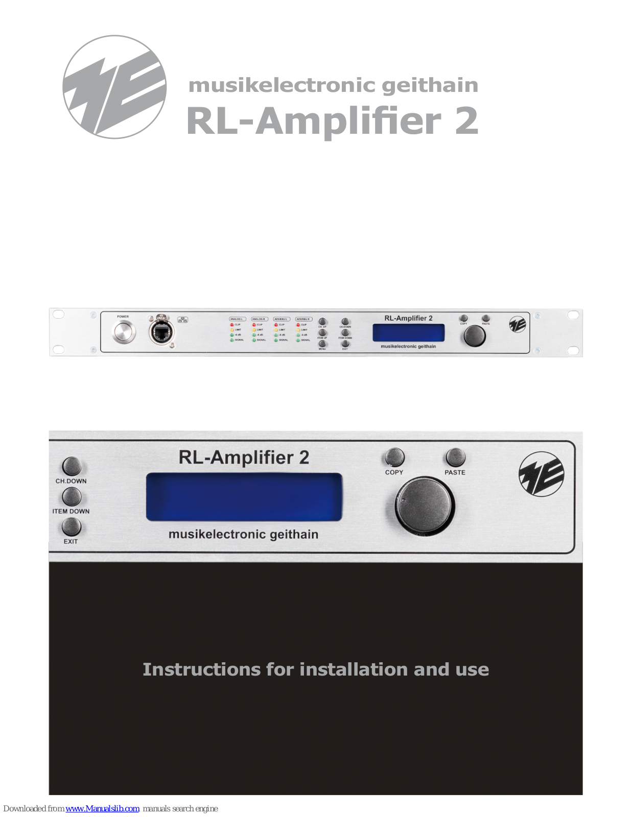 musikelectronic geithain RL-Amplifier 2 User Manual