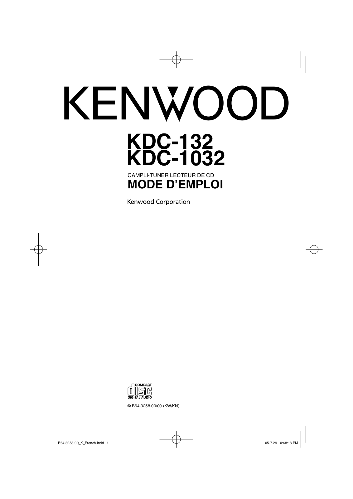 Kenwood KDC-1032, KDC-132 User Manual