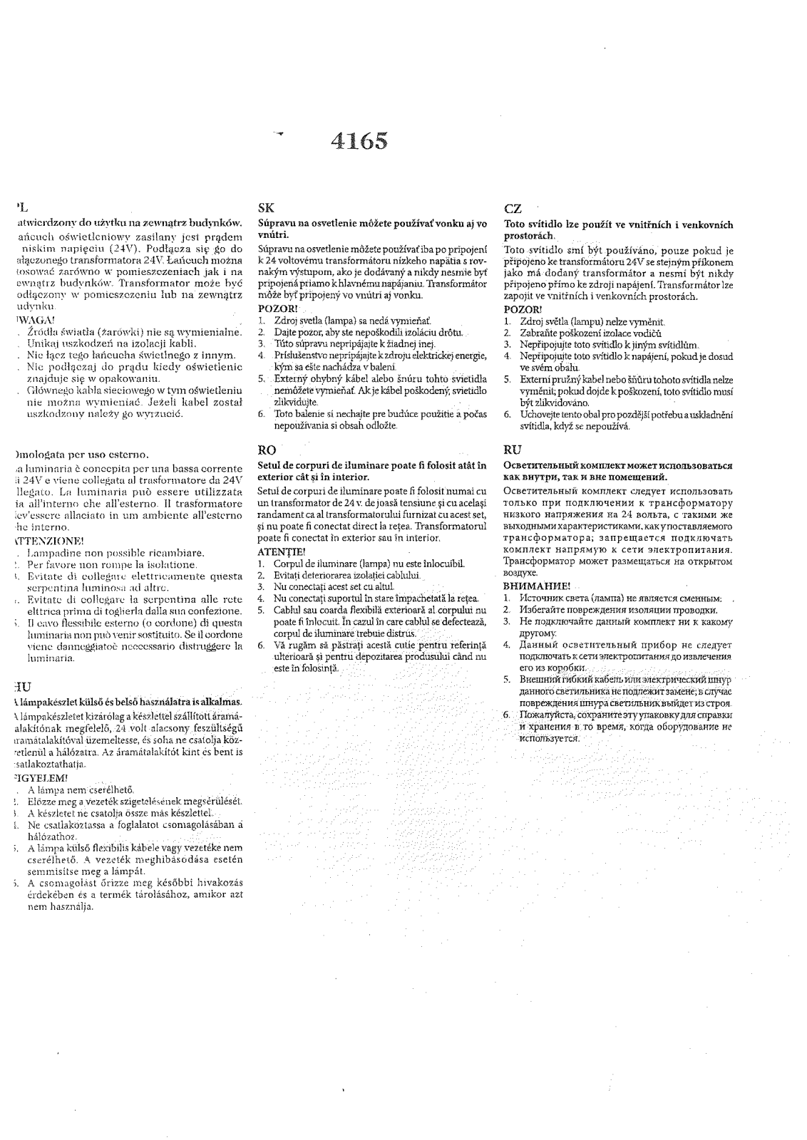 Konstsmide 4165 Technical Information