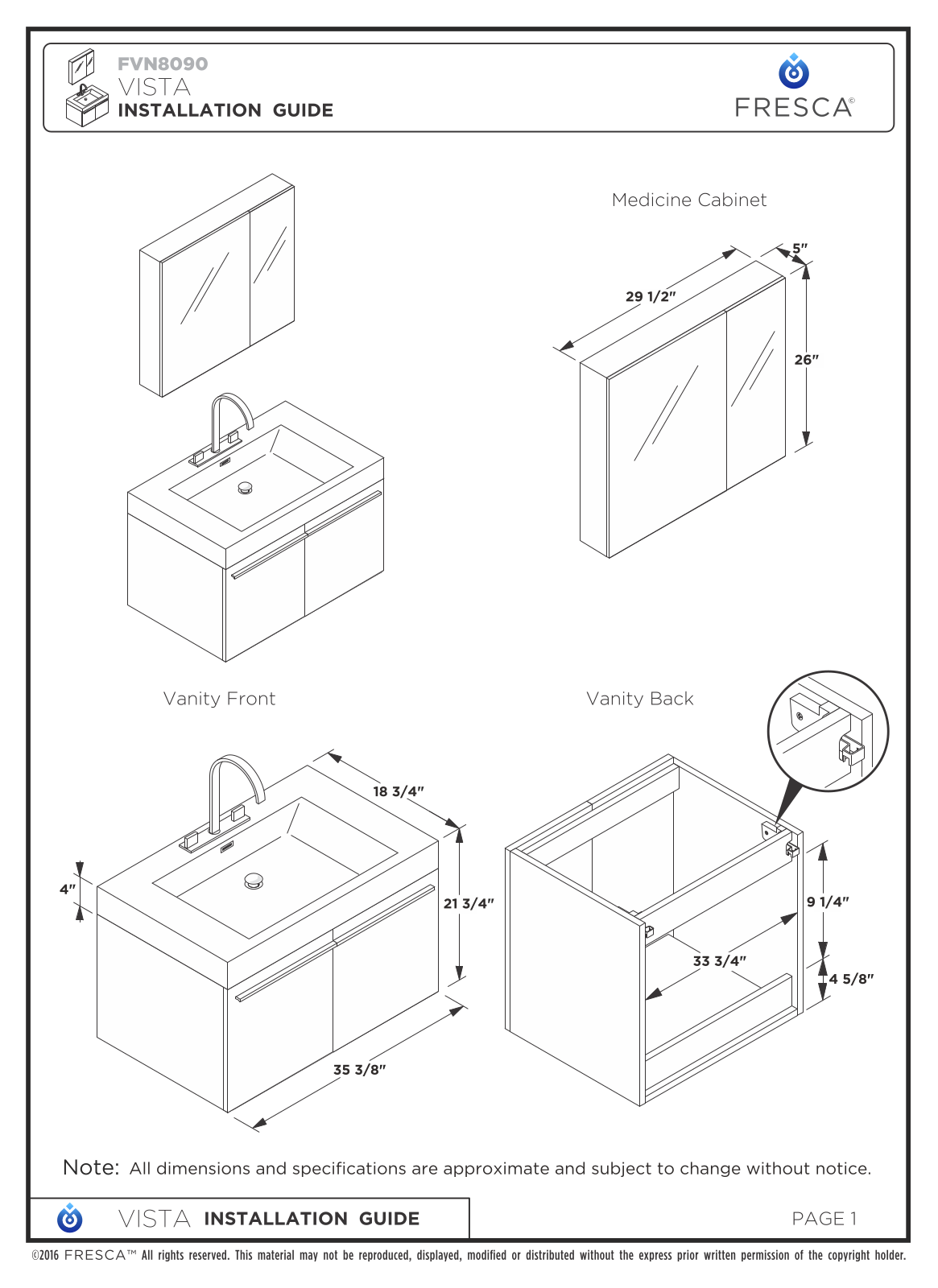 Fresca FBH1924 Installation & Assembly - ManualMachine.com