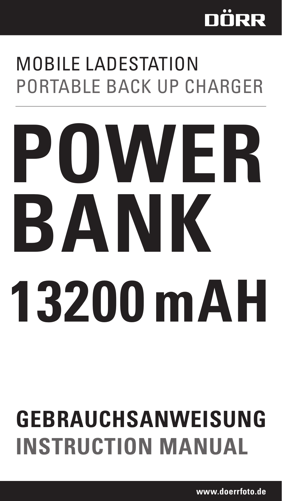 DÖRR Power bank 13200 mAH Instruction manual