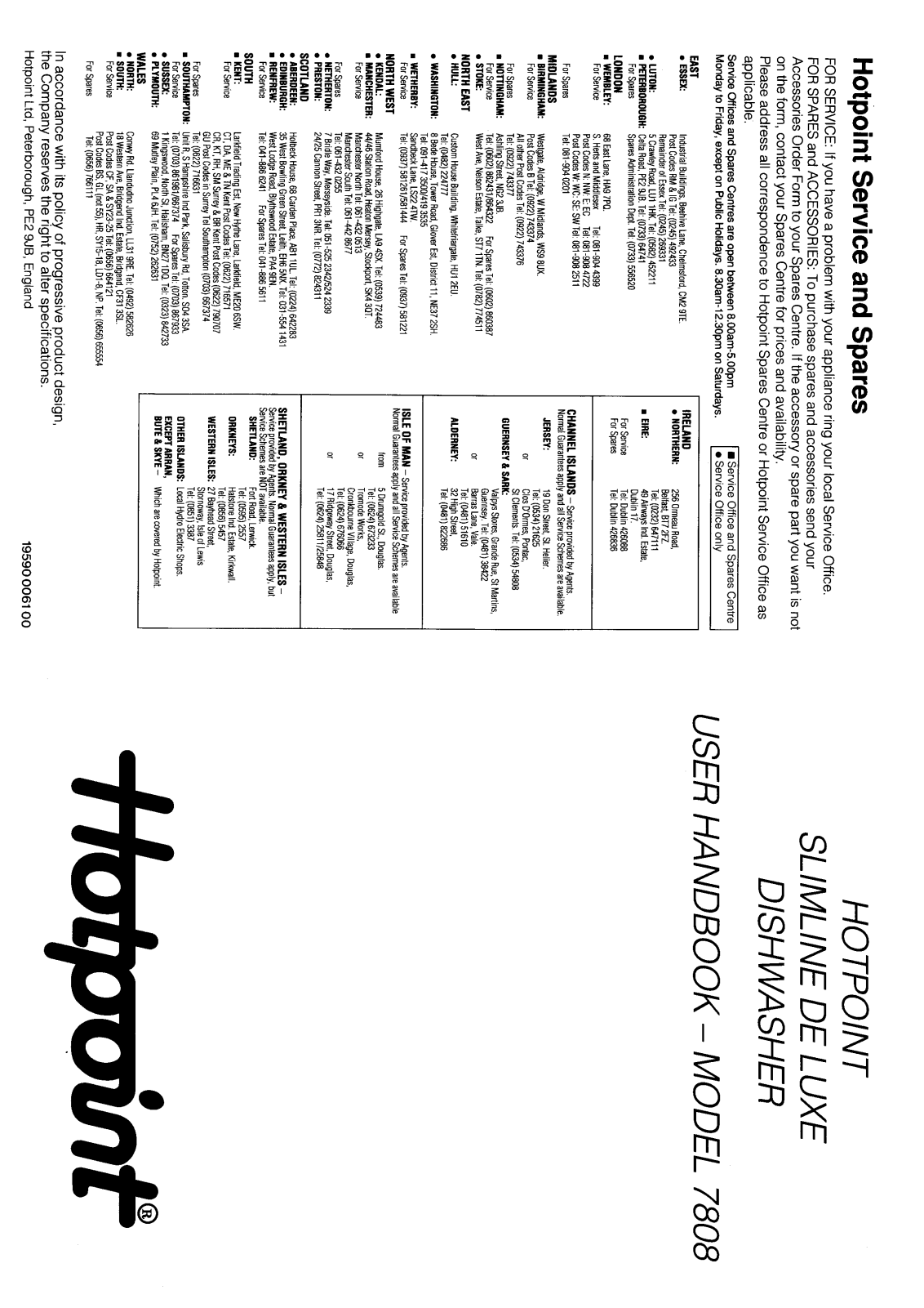 Hotpoint HB7808 User Manual