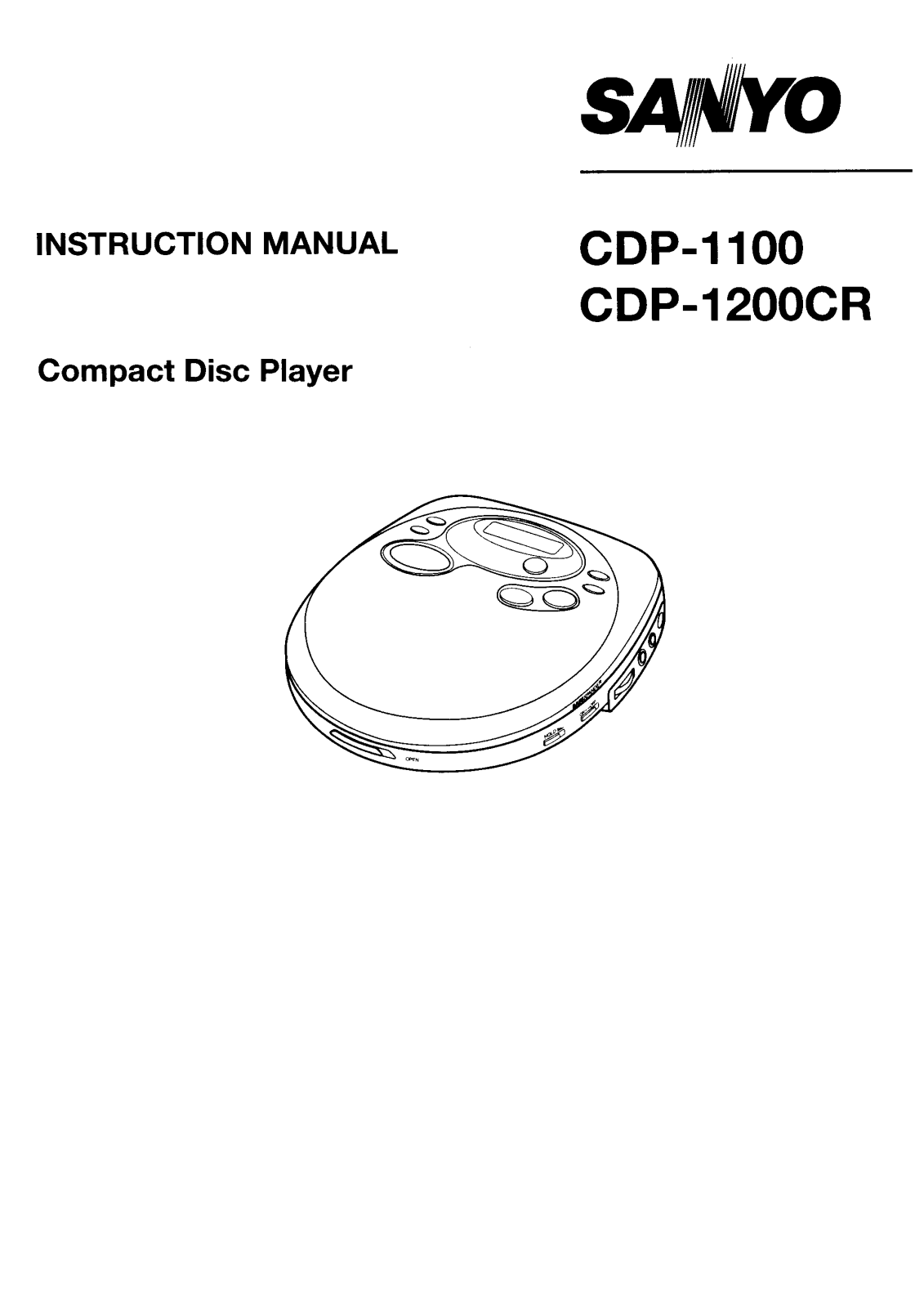 Sanyo CDP-1100, CDP-1200CR Instruction Manual