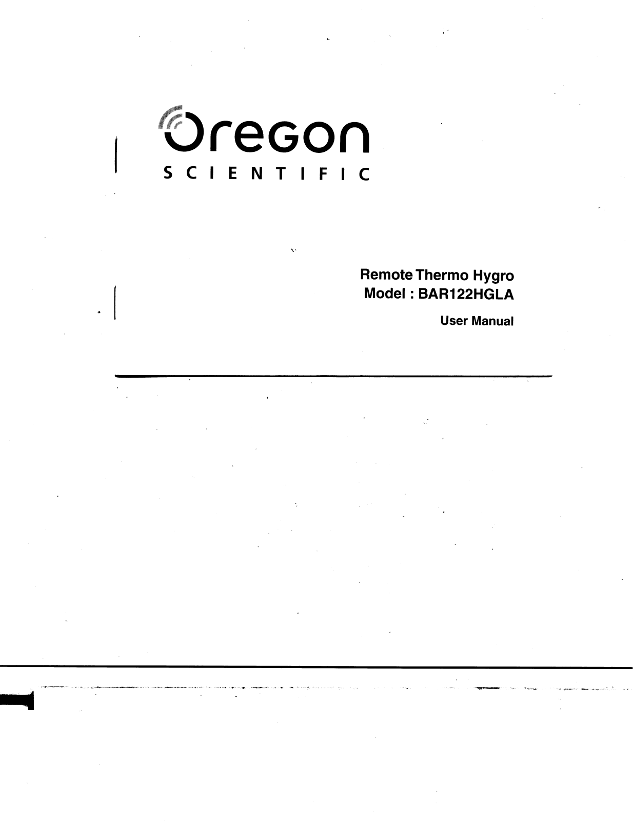 Oregon BAR122HGLA User Manual