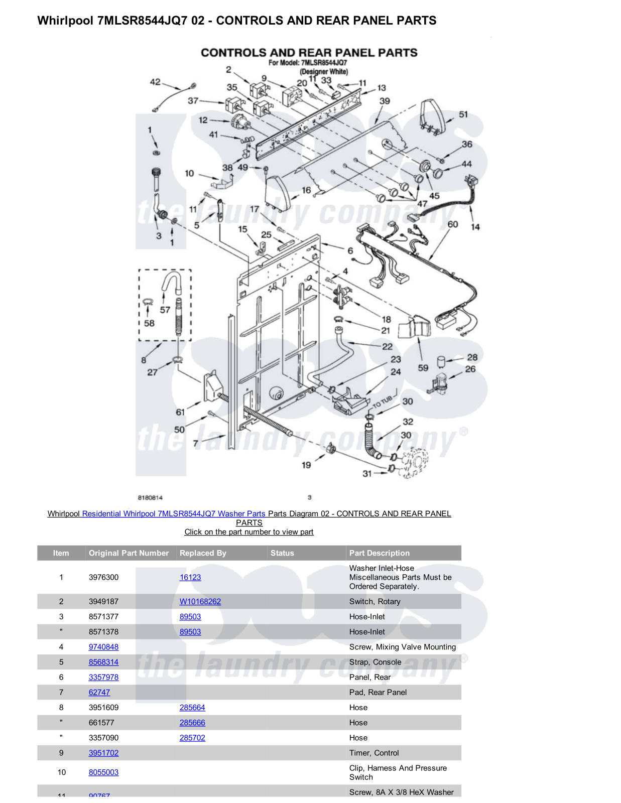 Whirlpool 7MLSR8544JQ7 Parts Diagram