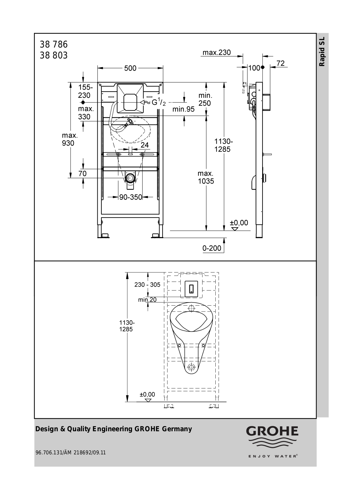 GROHE Rapid SL 38786001 User Manual