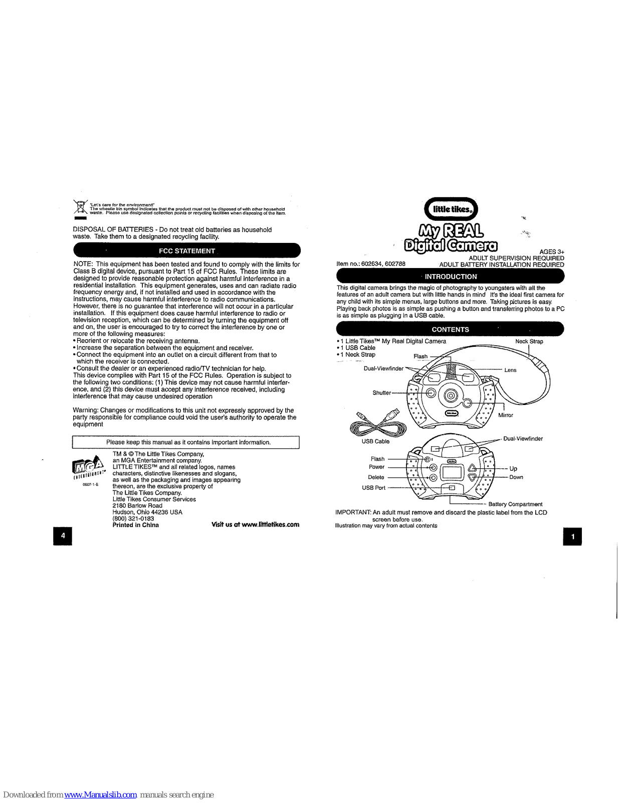 Little Tikes 602634, 602788 User Manual