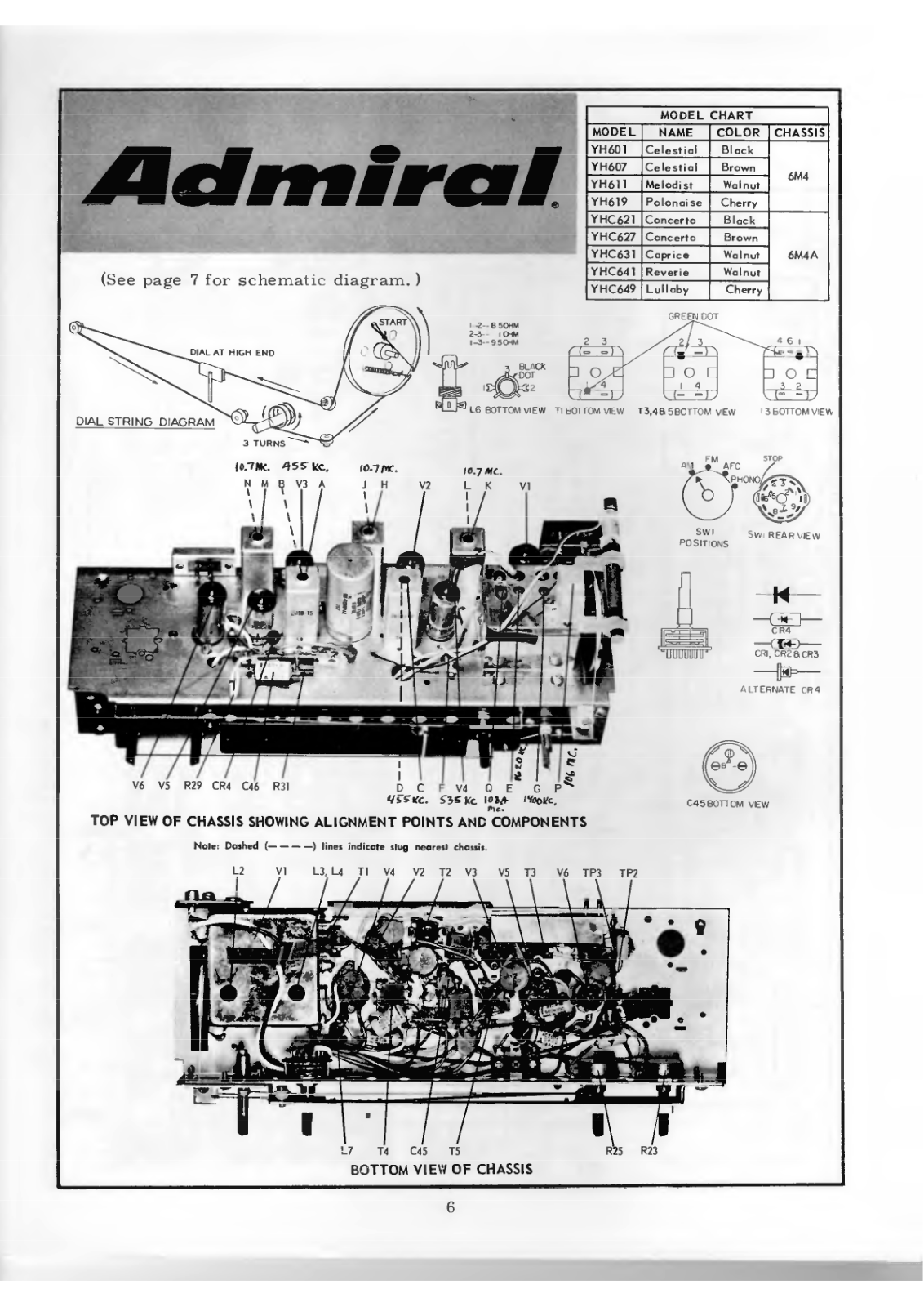 Admiral 6M4, 6M4A Schematic