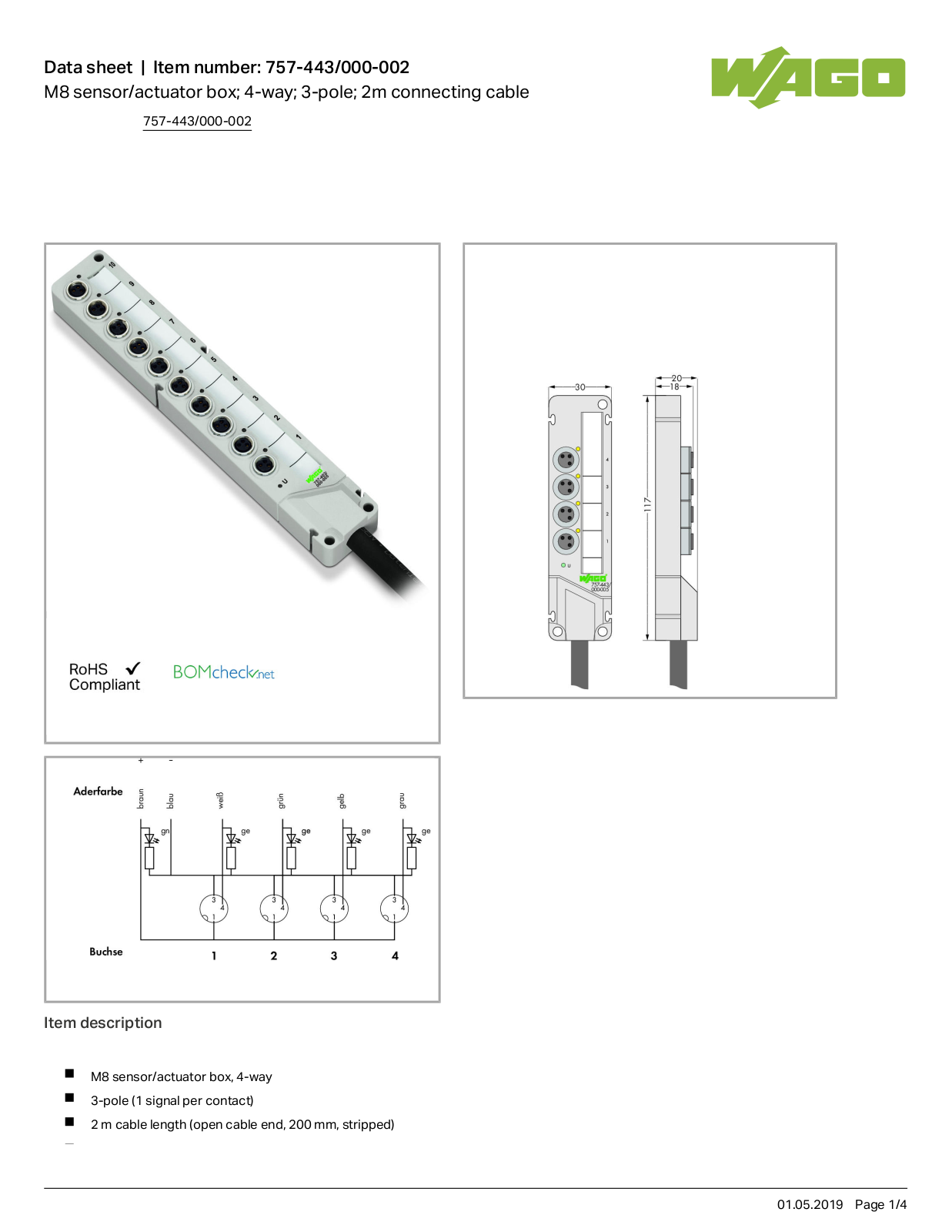 Wago 757-443/000-002 Data Sheet