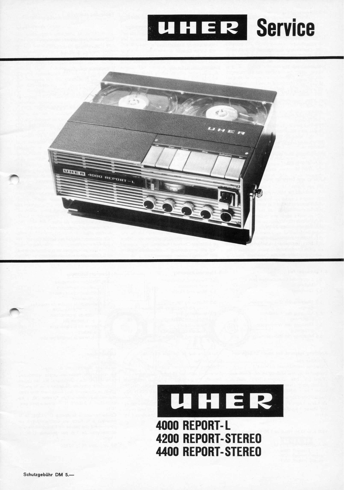 Uher 4000 Report L Service manual