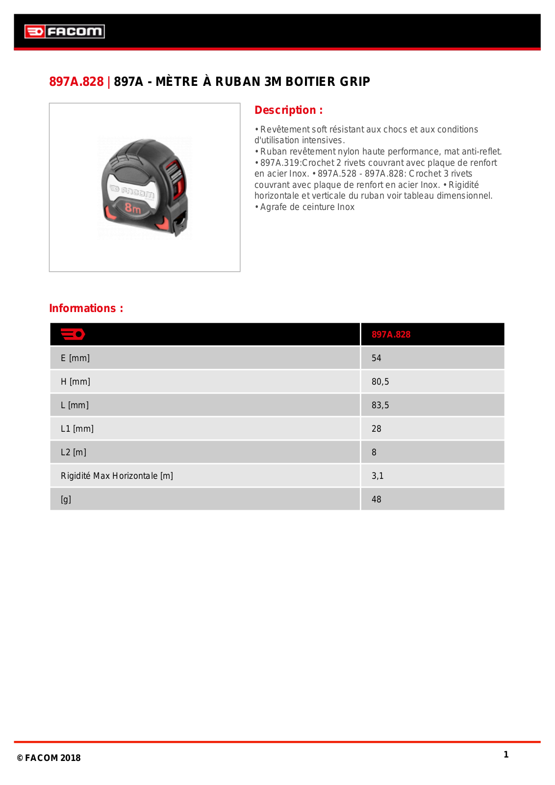 Facom 897A.828PB Specification - ManualMachine.com