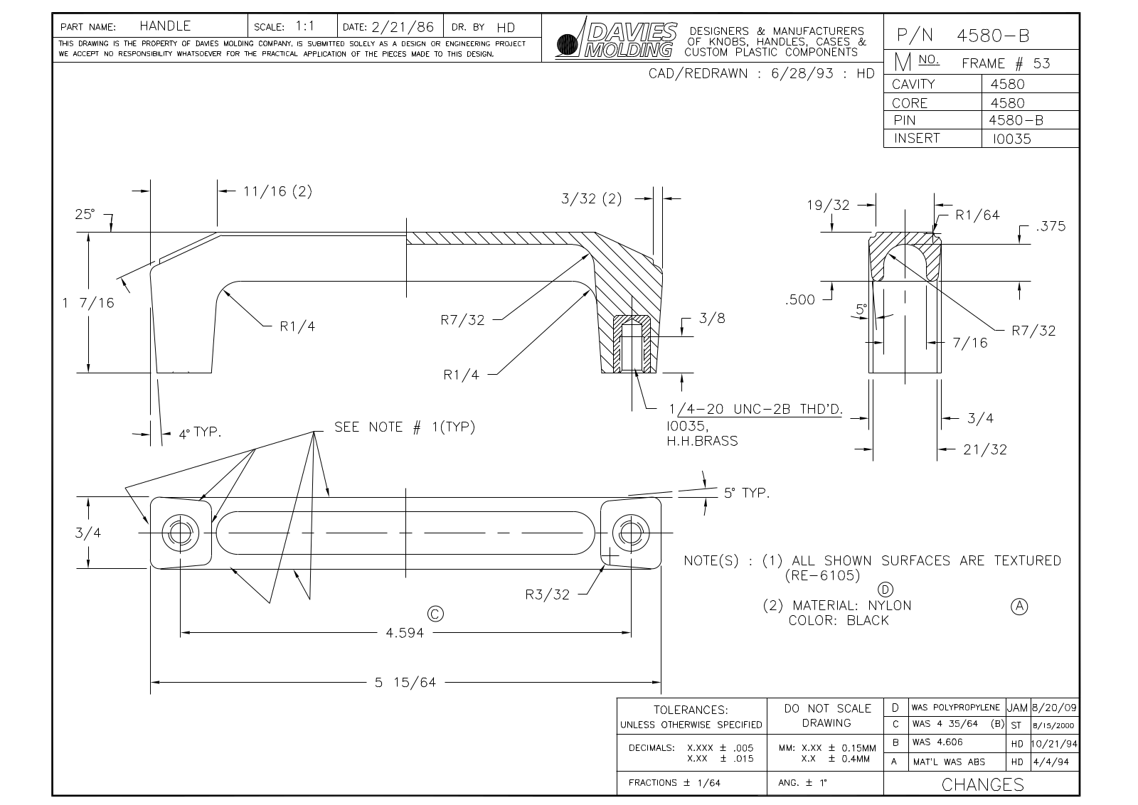 Davies Molding 4580-B Reference Drawing