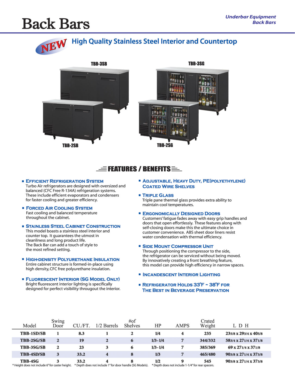 Turbo Air TBB-1SD User Manual