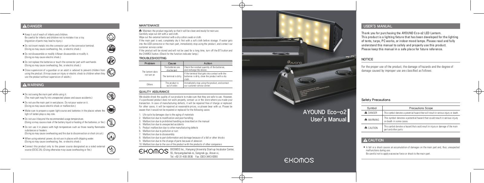 EKOMOS ECO O2 User Manual