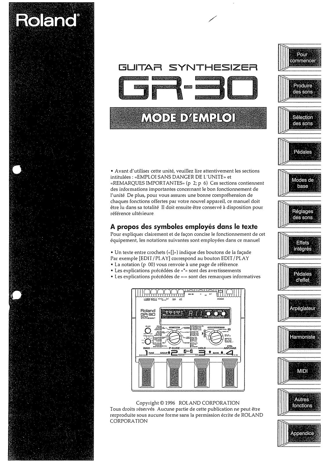 ROLAND GR-30 User Manual