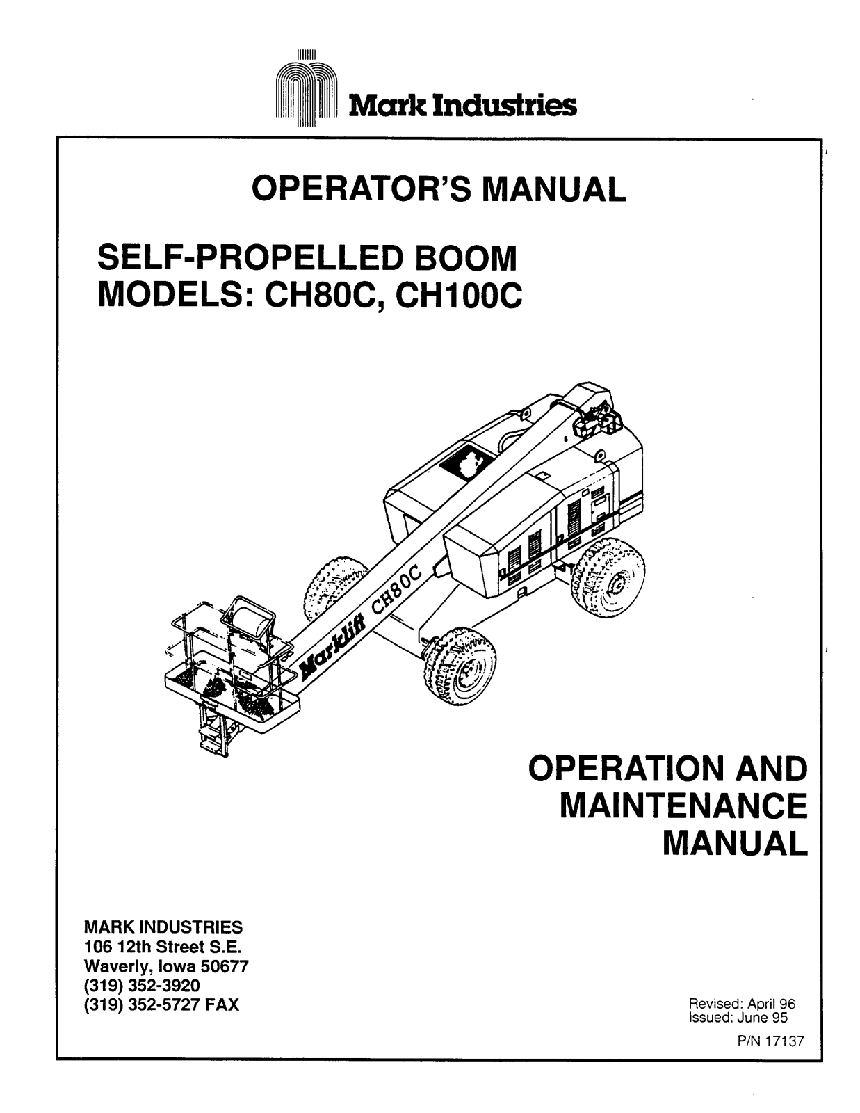 Marklifts CH80C, CH100C Operator's Manual - ManualMachine.com
