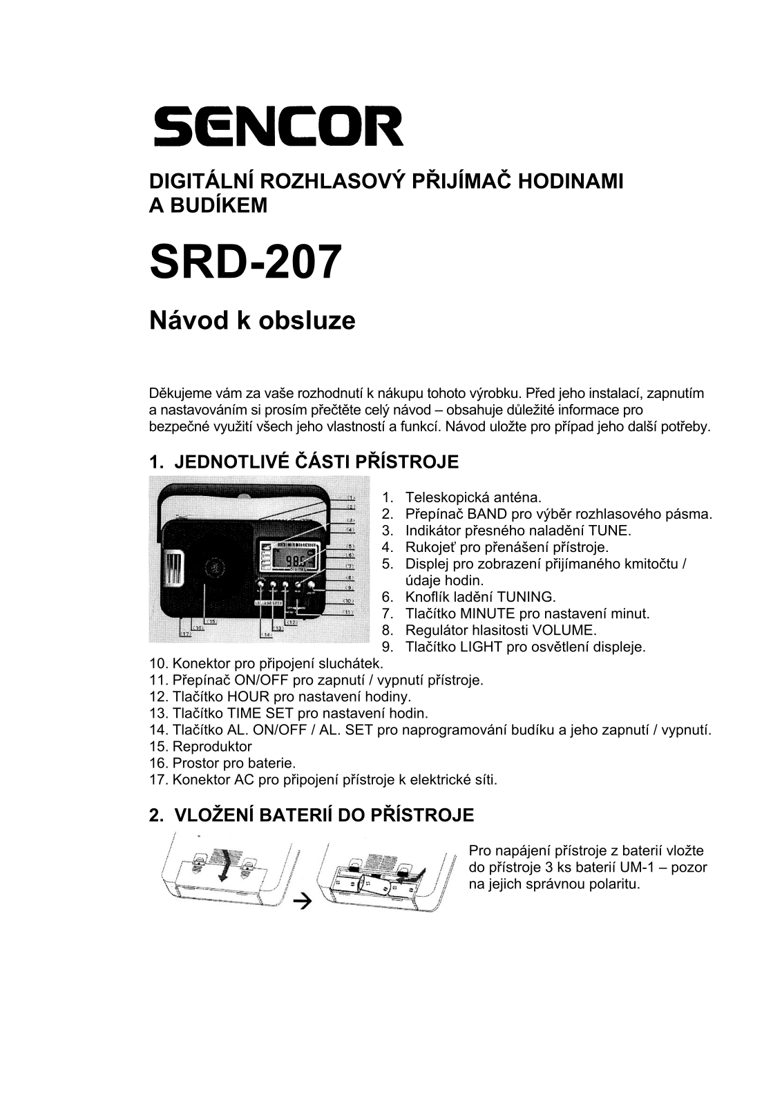 Sencor SRD 207 User Manual