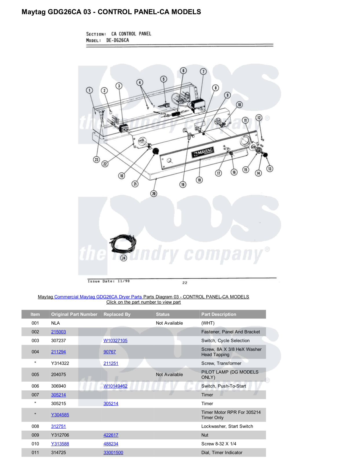 Maytag GDG26CA Parts Diagram