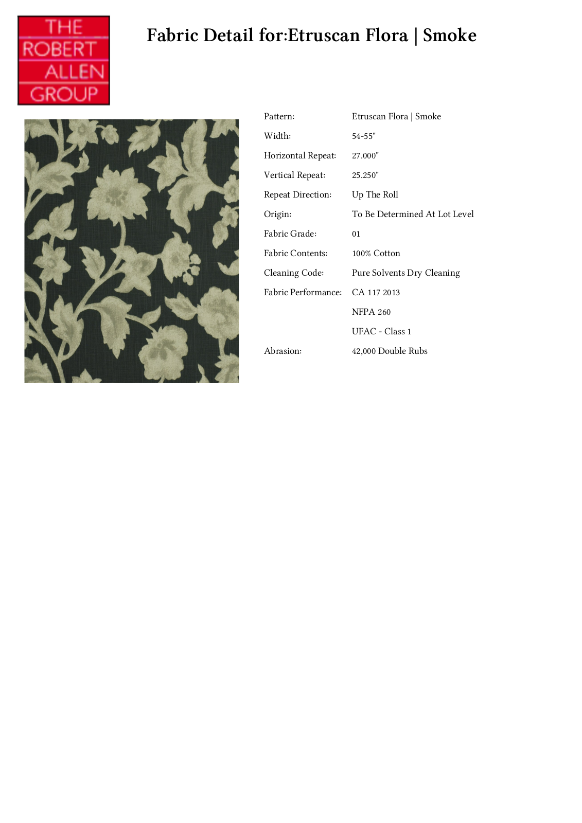 Robert Allen RALF1319 Specifications - ManualMachine.com