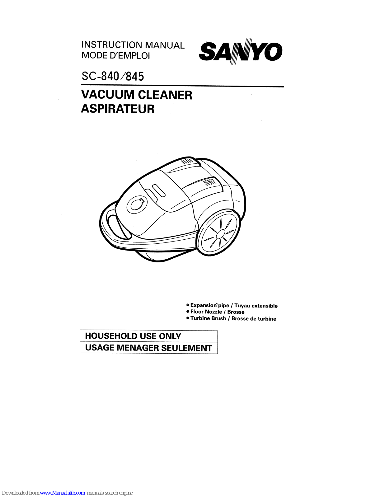 Sanyo SC-840,SC-845 Instruction Manual