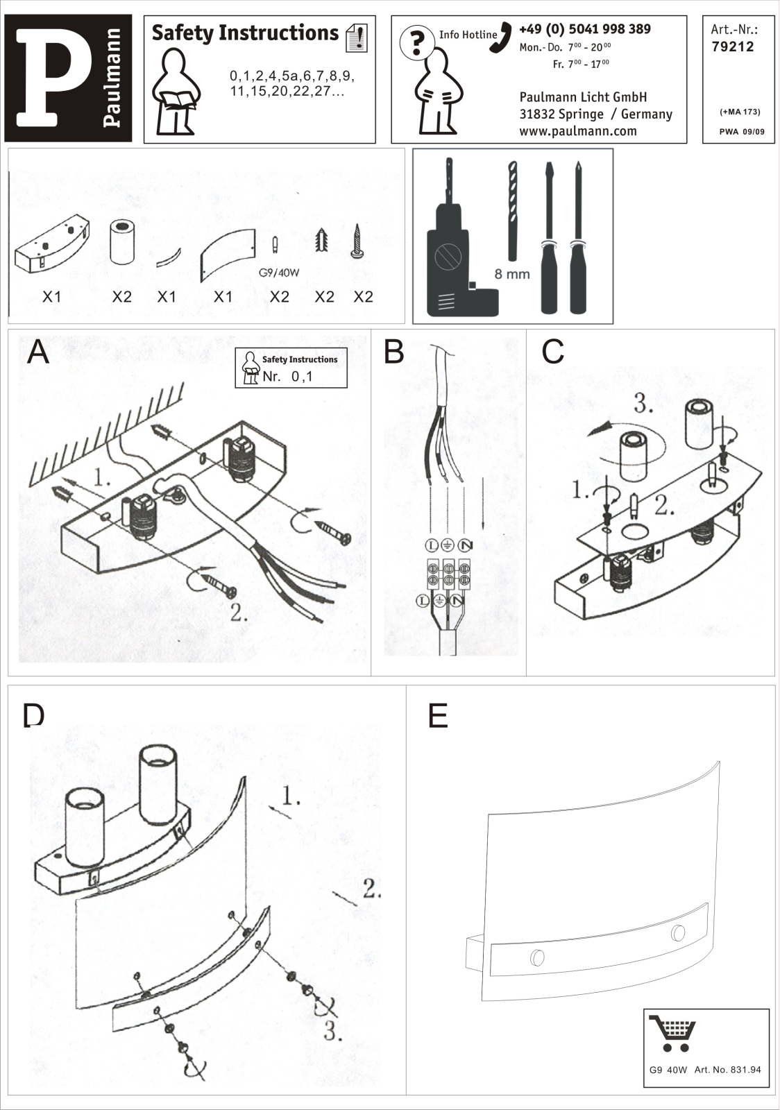 Paulmann 79212 Safety instructions - ManualMachine.com