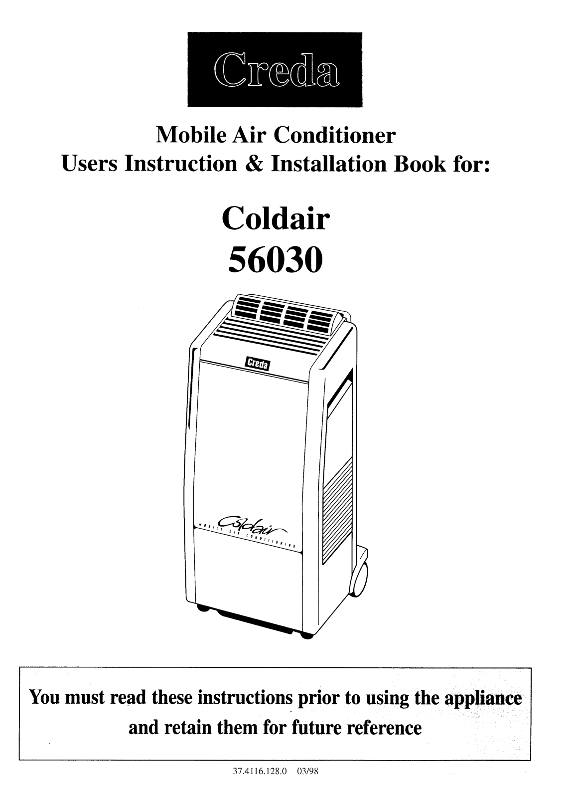 Creda COLDAIR 56030 User Manual