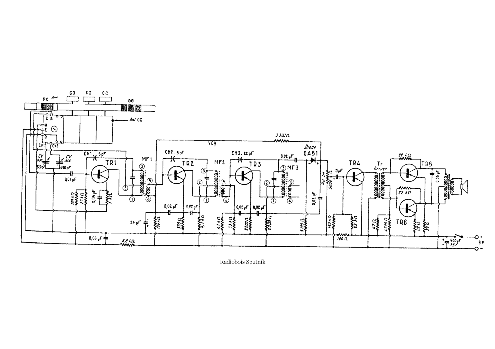 Radiobois sputnik schematic