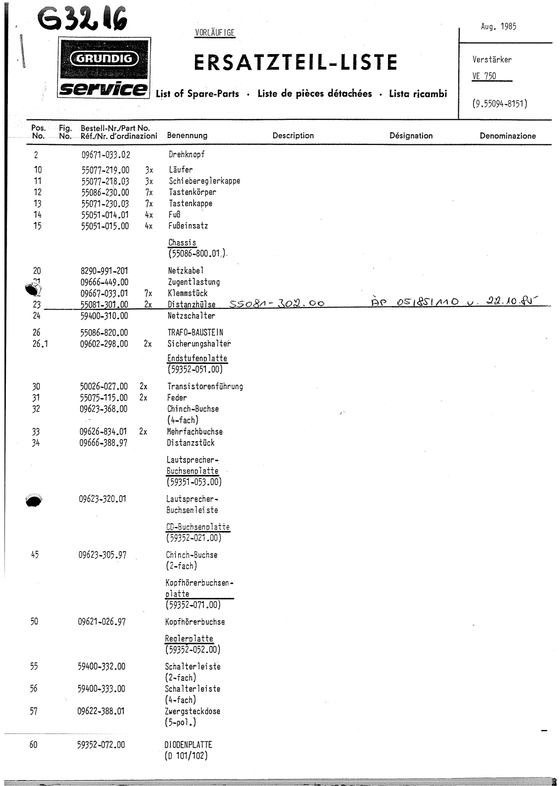 Grundig VE-750 Service Manual