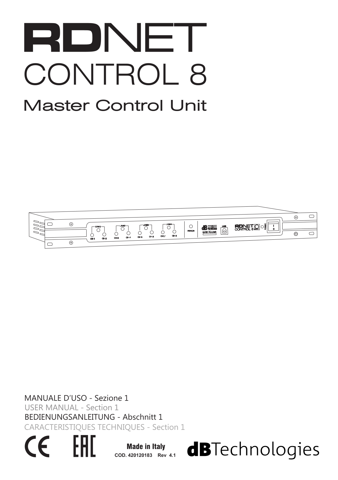 Dbtechnologies Rdnet Control 8 User Manual