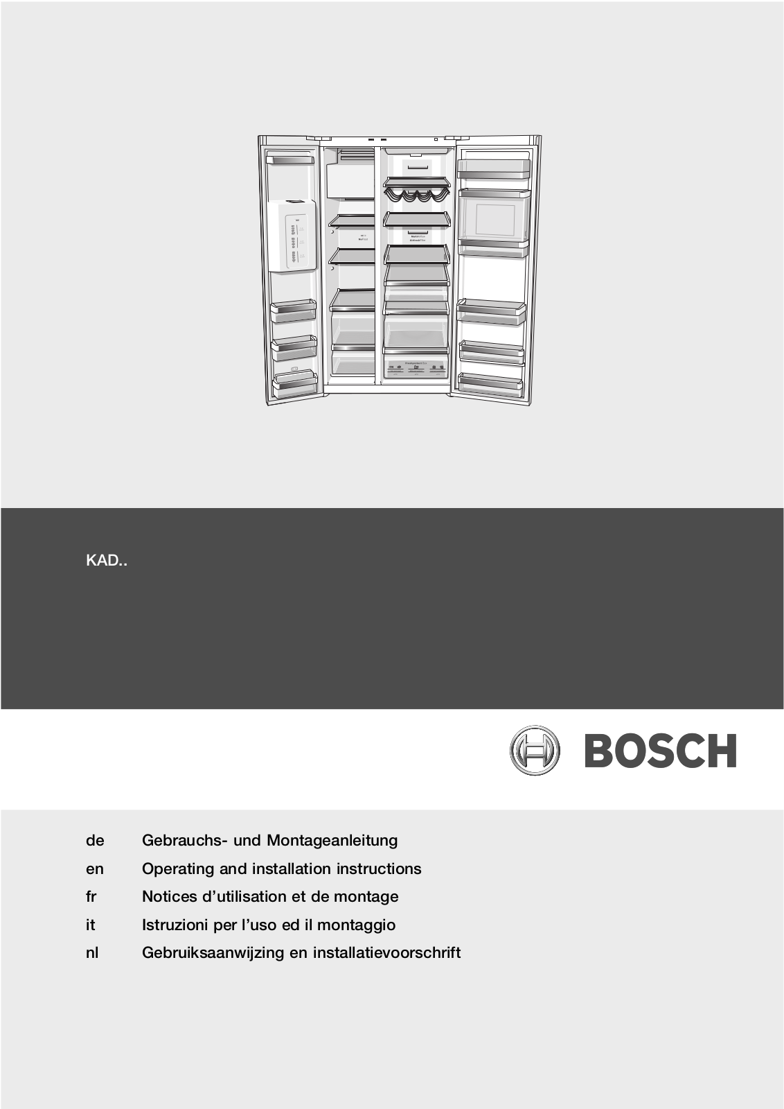 BOSCH KAD62S51 User Manual