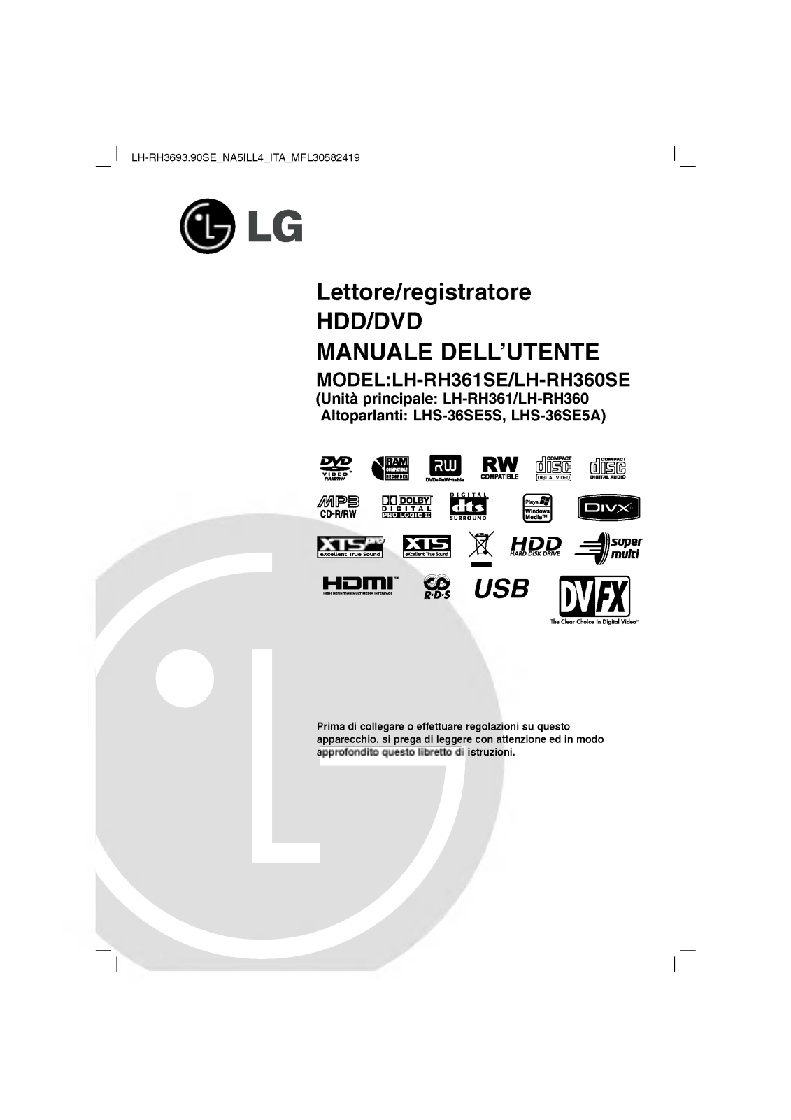 LG LH-RH3693SE User Manual